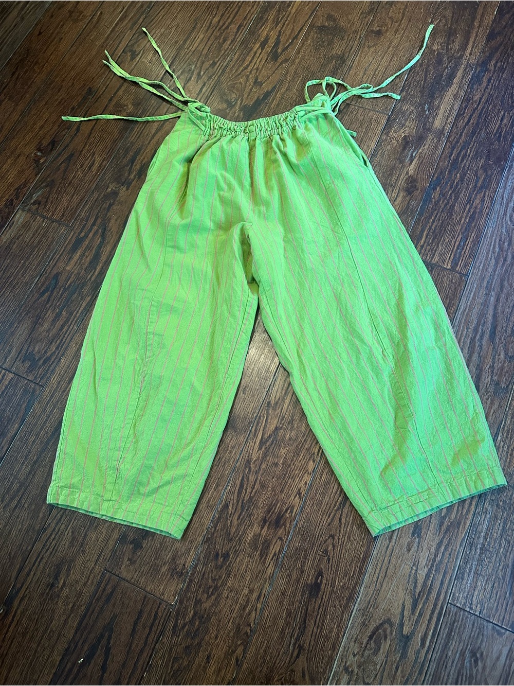 Free People Sun Dazed Cotton-Linen Wide Leg Striped Pants in Martini combo - Picture 5 of 8